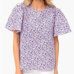 Tuckernuck  pomander place mollie floral puff flutter sleeve cotton spring blouse Photo 0