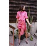 Saylor Zulu Satin Mini dress in Melon Pink Large New Womens Cocktail Photo 10