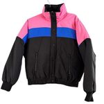 American Eagle  Retro Colorblock Full Zip Jacket Women’s Puffer Coat Size Small Photo 0