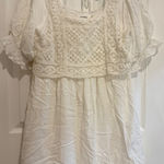 Heyson Crochet Mini Dress Square Neck‎ Puff Sleeve White Dress Size M Size M Photo 0