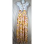 MOON ORCHARD Floral Maxi Dress Medium Boho Lagenlook Cottagecore Romantic Hippie Orange Photo 7