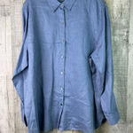 J. Jill Linen Blue XL Button Front Long Sleeve Button Cuff W/Collar Shirt Photo 0