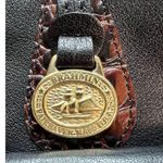 Brahmin Vintage Crossbody Bag Brown & Black Gator Texture Medium Photo 2