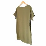 Madewell  Novel Dress Size Small Olive Green Crepe Short Sleeve Mini Dress Preppy Photo 6