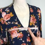 Xhilaration NWOT Dark Blue Floral Button Long Sleeve Dress New Photo 6