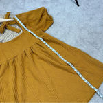 Bohme Cable Knit Square Neck Puff Sleeve Babydoll Open Back Mini Dres Boho XL Photo 15