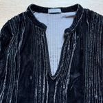 CP Shades Regina Crushed Velvet Pintucked Roll Tab Sleeves Rayon Silk Dress Sz S Photo 3