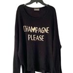 Wooden Ships  Black Knit Champagne Please Sweater size M/L Photo 1