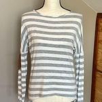Always Me Grey & White High Low Striped Long Sleeve Top Small Photo 0