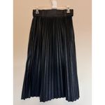 EXPRESS Black Vegan Faux Leather Belted Pleated Midi Skirt Womens 2 NEW NWT Photo 1