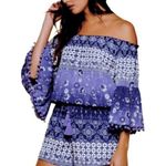 Anthropologie Raga Womens Size SMALL Blue Floral Boho Beach ROMPER Photo 1