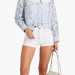 Maje guipure shirt with collar in blue sky Photo 0