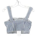 ZARA  Blue White Striped Denim Crop Top Sz M Photo 4