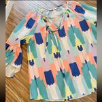 CROSBY by Mollie Burch  Watercolor Painted Multicolor Blouse Photo 1