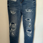 American Eagle distressed hi rise jeggings next level stretch size 2 85% cotton Photo 0