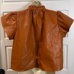 THML  Alani pleather top in camel Medium NWT Photo 7