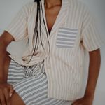 Madewell  LIGHTESTSPUN OVERSIZED PAJAMA TOP IN STRIPE PLAY EARTHEN SAND MEDIUM Photo 11