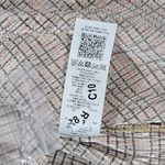 Topshop  Plaid‎ Collared Button Down Plisse Shirt Women Size S Beige Brown Black Photo 6