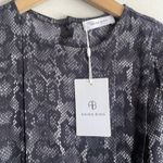 ANINE BING Renee Silk Python Print Blouse in Charcol Photo 6