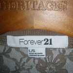 Forever 21  L Button Front Cardigan Champagne Stretch Floral Lace Top Photo 3