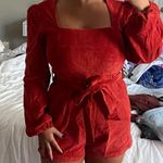 These Three Boutique Red Corduroy Romper Photo 1