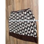 Banana Republic  100% Silk Skirt Brown Chain Print Pencil Skirt Size 4 Photo 6
