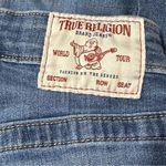 True Religion  Size 24 Medium Light Blue Wash Halle Mid Rise Raw Hem Skinny Jeans Photo 5