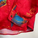 Chico's  Faux Suede Red Asian Zip Up Long Sleeve Shirt Jacket Womens 2 L 12 New Photo 5