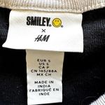 H&M Smiley x Fitted T Shirt Positive State Of Mind Ribbed Cotton Jersey Black S Photo 2