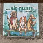 BIG MUTTS DENIM PURSE Crossbody Sling Convertible DOGS ON BENCH CUTE! Tan Photo 1
