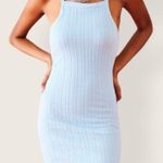 ZARA Cable Weave Straight Neck Dress - Blue - Medium Photo 1