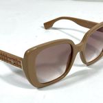 Burberry 52mm Gradient Square Ladies Logo Sunglasses Beige NWT Photo 2