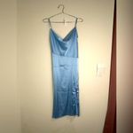 Unbranded Light Blue Satin Slip Dress Photo 1