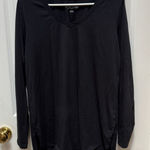 Soft Surroundings  Women's Long Sleeve Isabel Pima Shirt Top Black Medium Photo 0