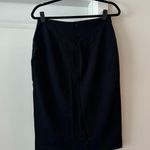 Nicole Miller Nicole by  black straight pencil leather midi skirt with zipper Photo 1