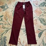 FIGS Yola High Waisted Pant In Burgundy Photo 4