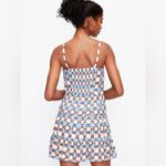 Loft  Sunwashed Floral Smocked Back Dress Blue Brown Peach Ladies Size 6 Photo 1