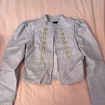 Chocolate Light Lavender Blazer with Gold Buttons Size M Photo 1
