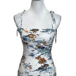 Free People Beach Tropical Midi Dress Women’s Size 0 Neutral Tie Strap Ruffle Photo 5