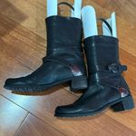 Stuart Weitzman  soft Leather Round Toe Buckle Moto Boots Women's size 7.5 Photo 5