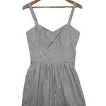 New Trashy Diva Romper Womens 8 Blue White Seersucker Pin Up Striped Retro 70s Photo 0