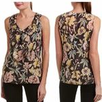 CAbi Ruffle Tank Osaka Nights Gray Pastel Green Pink Floral Sleeveless Blouse XS Photo 1