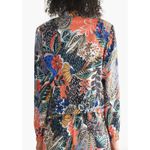 Molly Bracken Lili‎ Sidonio Tropical Floral Bomber Jacket Colorful Abstract Print Size L Photo 1