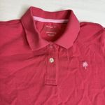 Lilly Pulitzer  Resort Fit Golf Shirt Womens X-Small Pima Cotton Preppy Pink Palm Photo 2