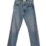 AGOLDE Blue Straight Leg Light Wash High Rise Button Fly Jeans 28 Photo 0