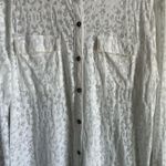 Eddie Bauer  White Sheer Print Button Down Shirt with Cuffs Photo 1