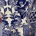 Farm Rio  size small Blue pineapple garden romper white shorts tie tropical vaca Photo 14