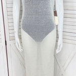 Almost Famous Almost Famous Sheer Crochet Open Back Beach Swim Cover Maxi Dress Cream Medium Photo 0