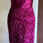 Y2K Vintage | BADGLEY MISCHKA Collection | Pink silk Rosette Strapless Dress | 0 Photo 0