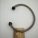 Cable classic Modern Twist Cuff Bracelet Silver tone Black Onyx End Adornment Photo 7